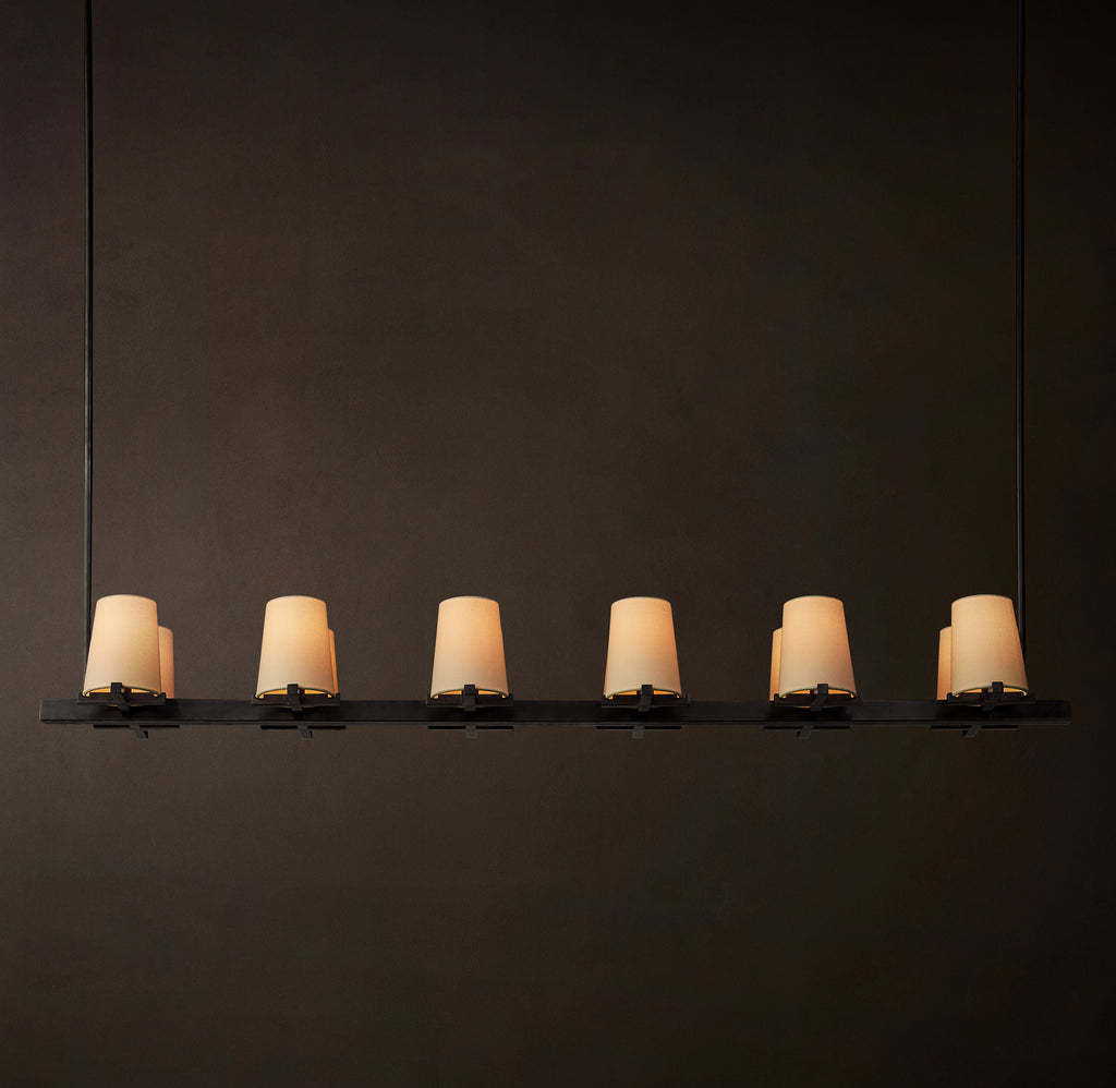 Artisan Pauillac Fabric Shade Linear Chandelier – 60"