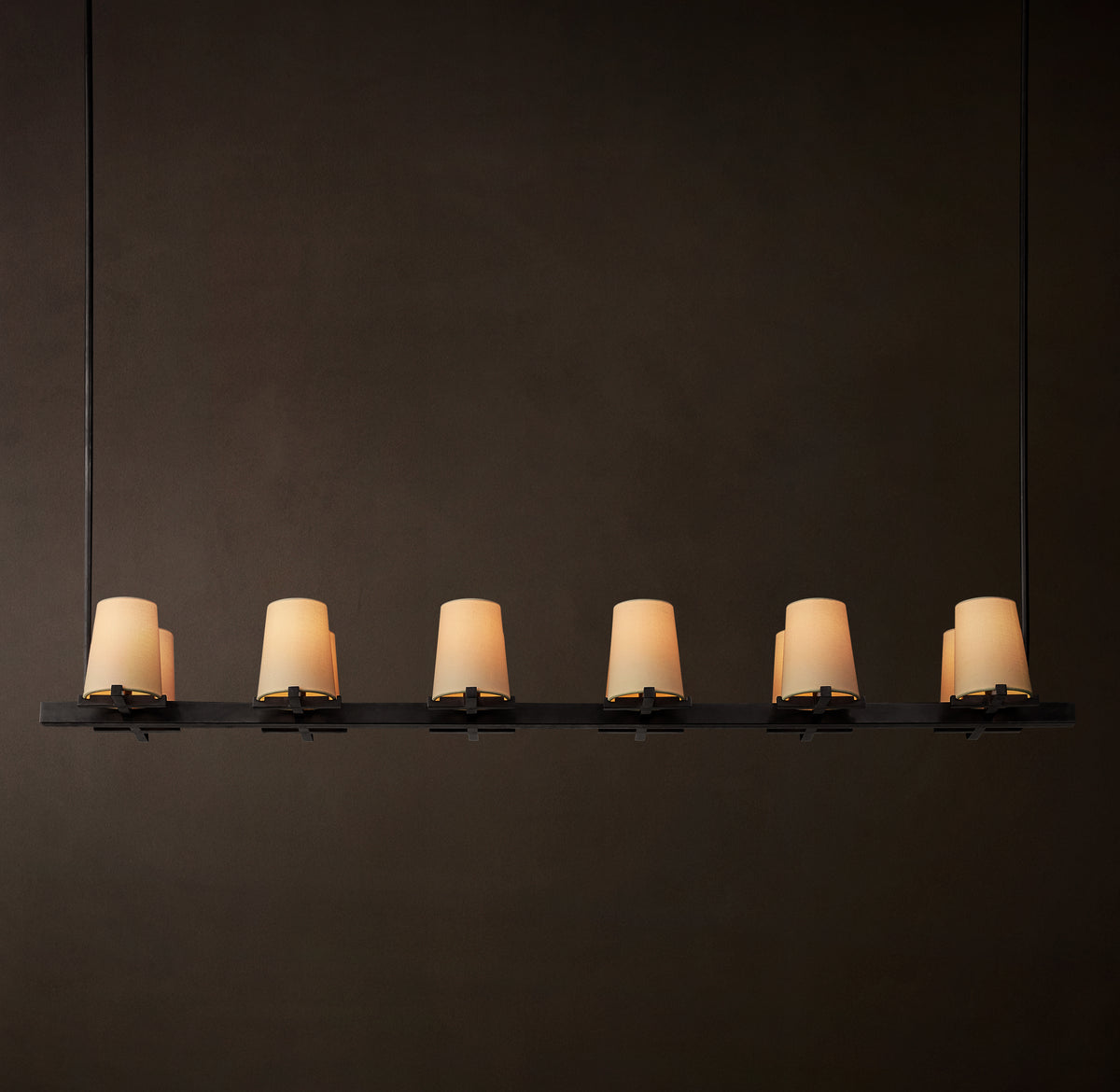 Artisan Pauillac Fabric Shade Linear Chandelier – 60"