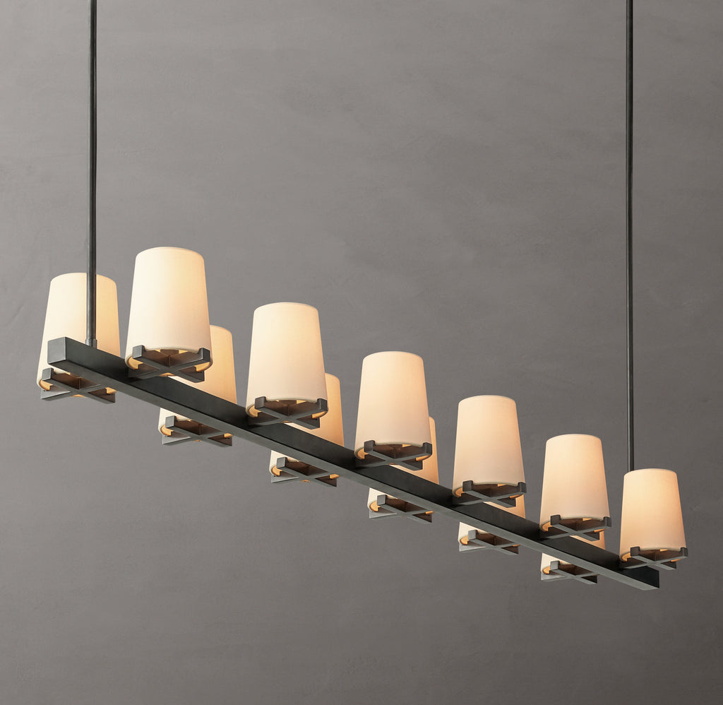 Artisan Pauillac Fabric Shade Linear Chandelier – 60"