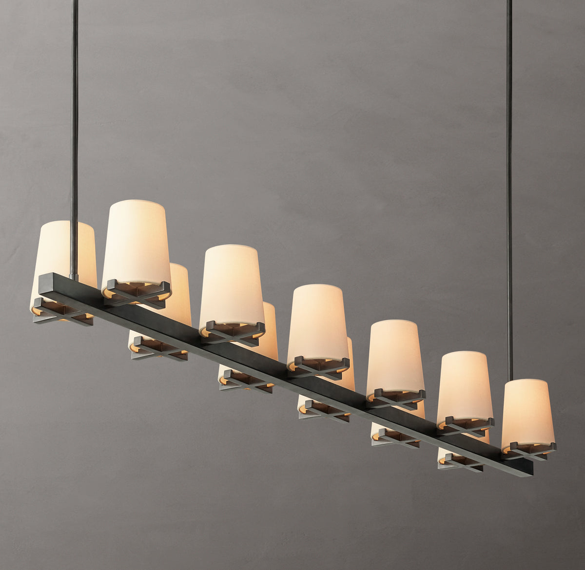 Artisan Pauillac Fabric Shade Linear Chandelier – 60"