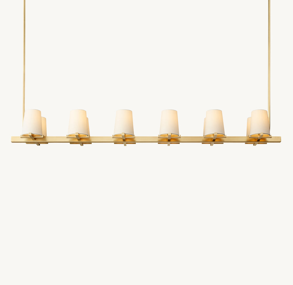 Artisan Pauillac Fabric Shade Linear Chandelier, alternate view