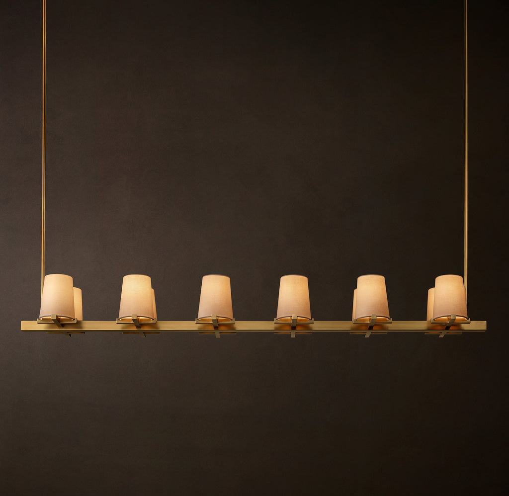 Artisan Pauillac Fabric Shade Linear Chandelier – 60"