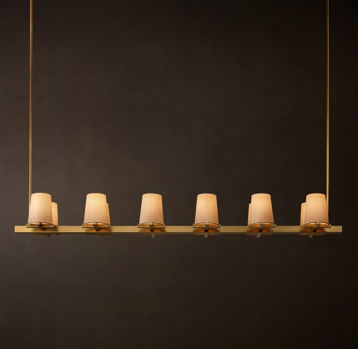 Artisan Pauillac Fabric Shade Linear Chandelier – 60"