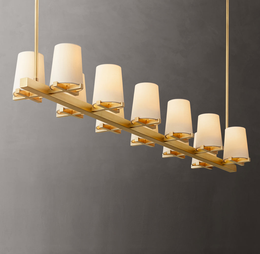 Artisan Pauillac Fabric Shade Linear Chandelier – 60"