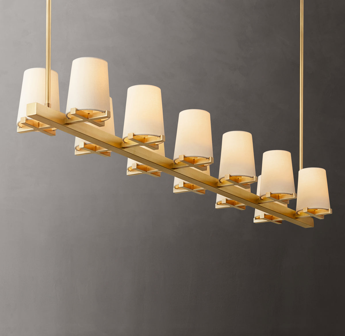 Artisan Pauillac Fabric Shade Linear Chandelier – 60"