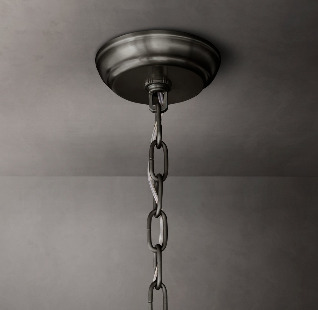 Sculptural San Marco Glass Round Chandelier – 22" Bronze