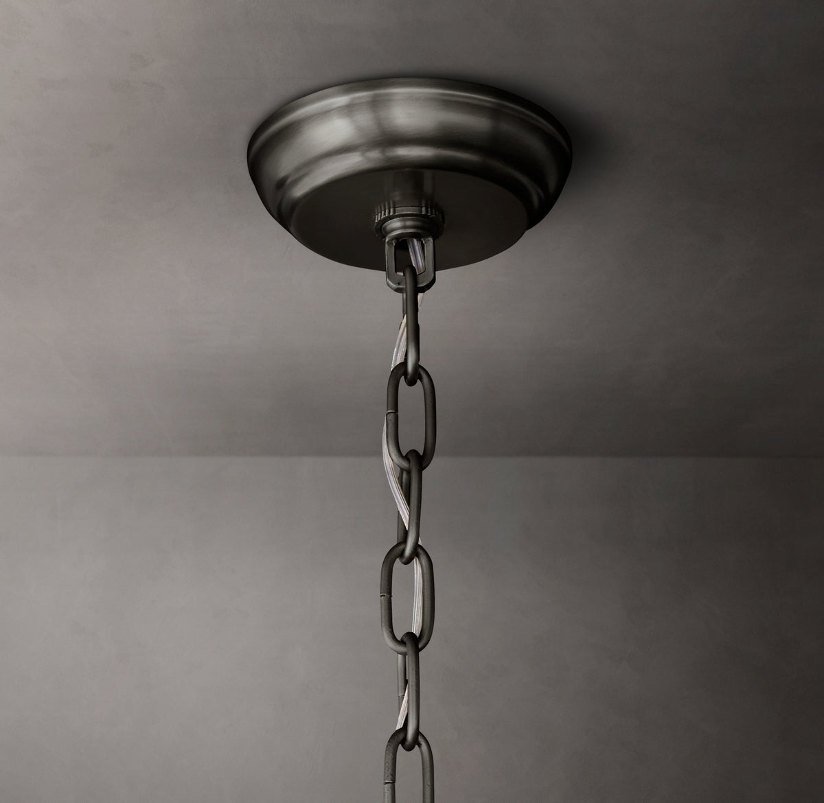 Sculptural San Marco Glass Round Chandelier – 22" Bronze