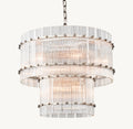 Sculptural San Marco Glass Two-Tier Round Chandelier
