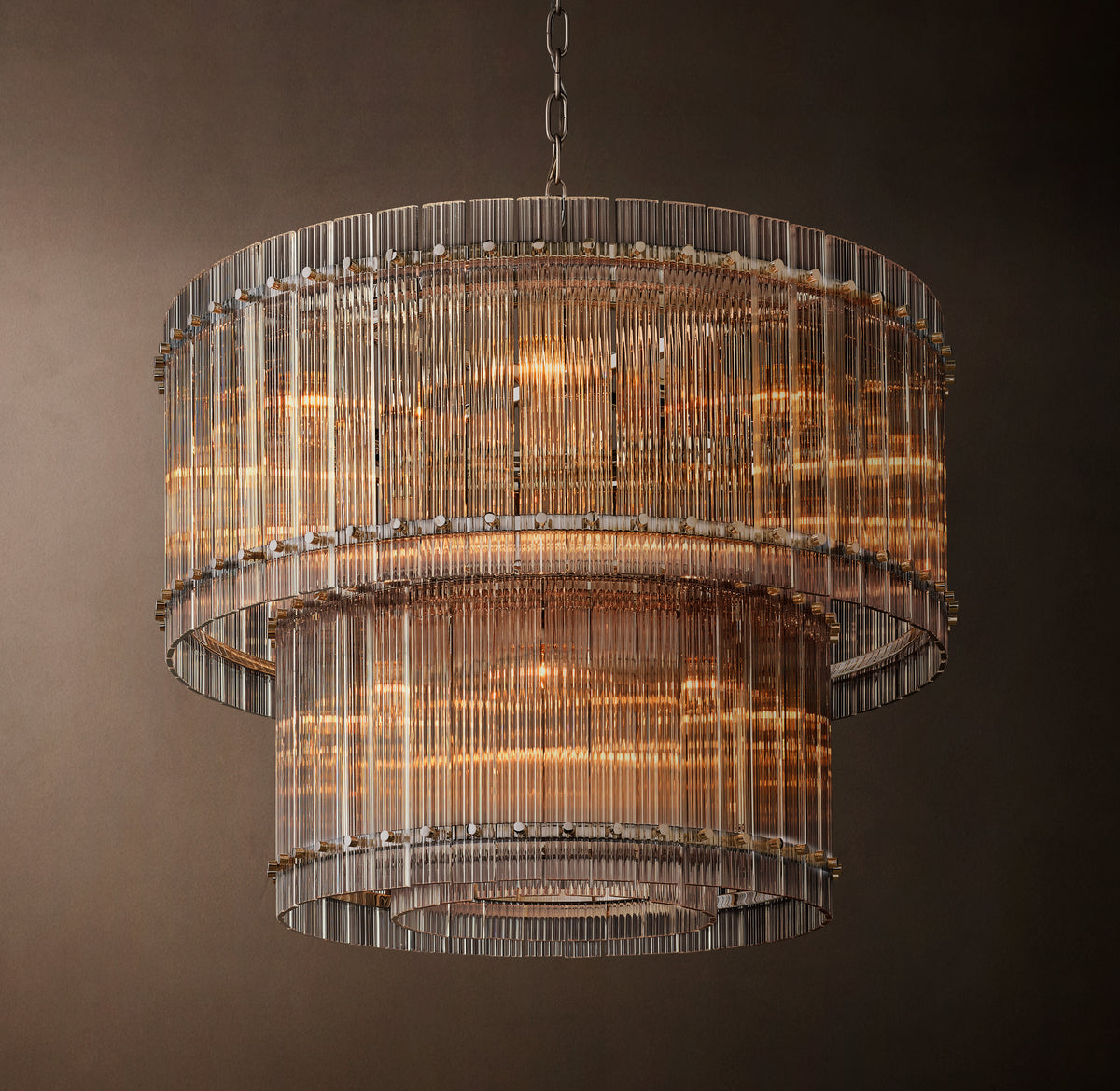Sculptural San Marco Glass Two-Tier Round Chandelier, alternate view