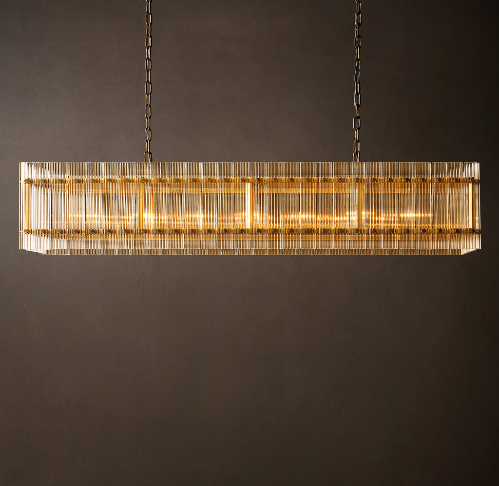 Sculptural San Marco Glass Linear Chandelier