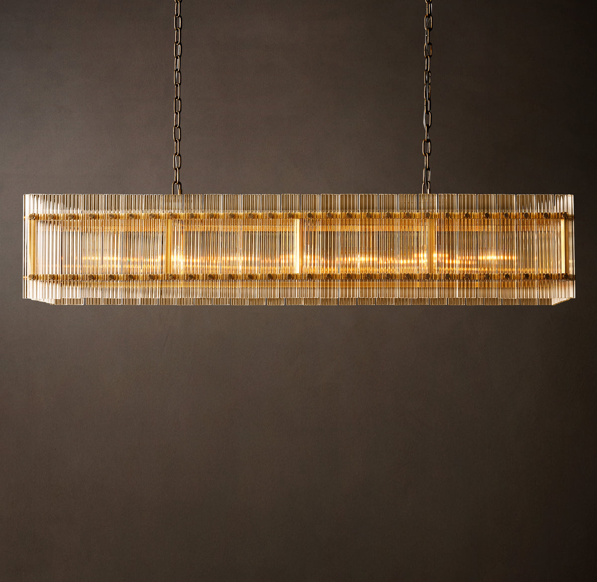 Sculptural San Marco Glass Linear Chandelier