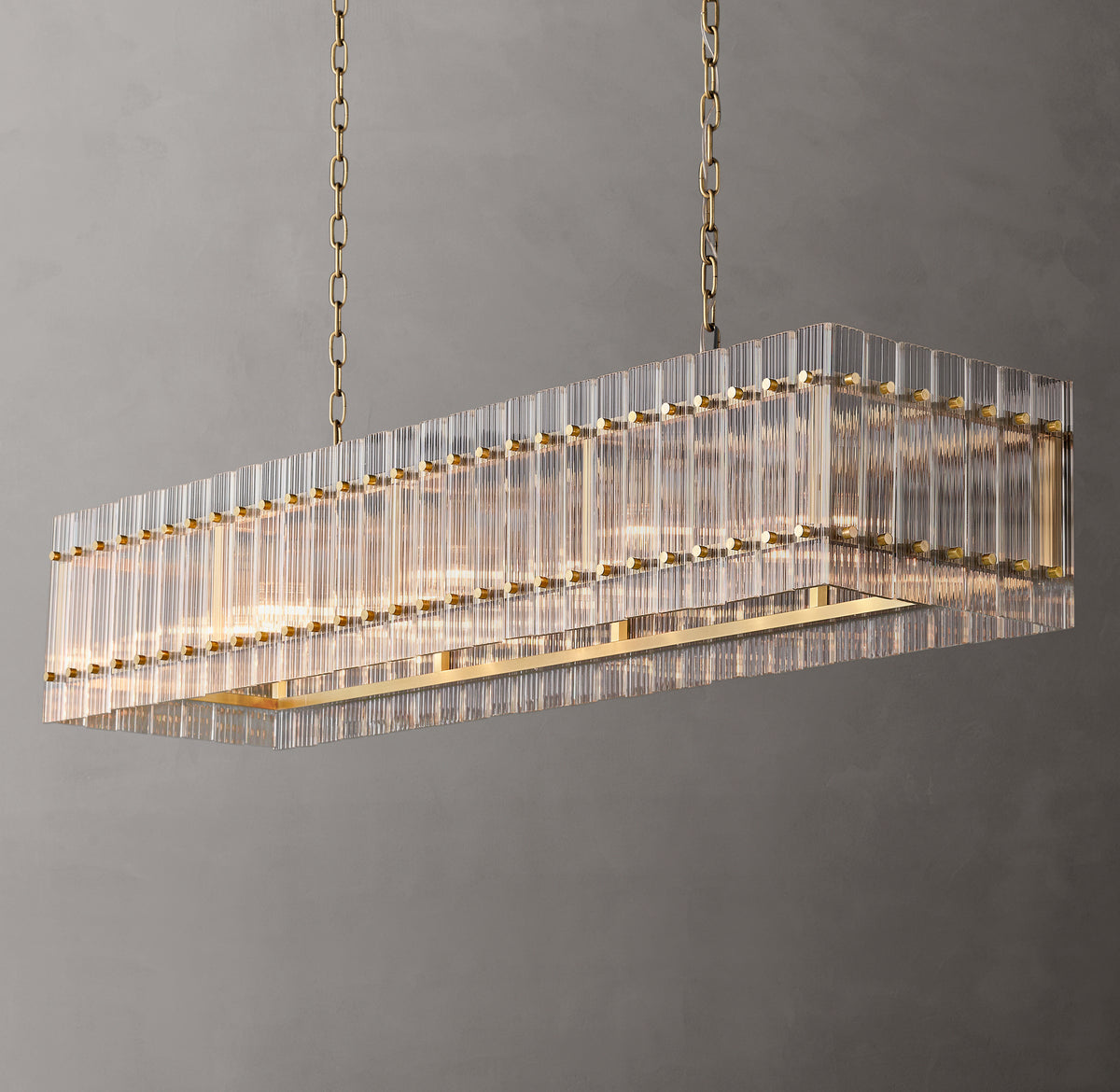 Sculptural San Marco Glass Linear Chandelier