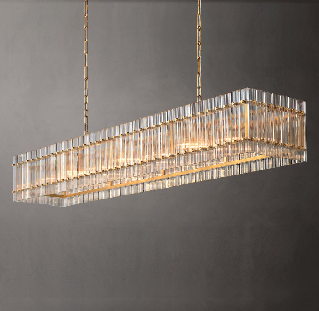 Sculptural San Marco Glass Linear Chandelier