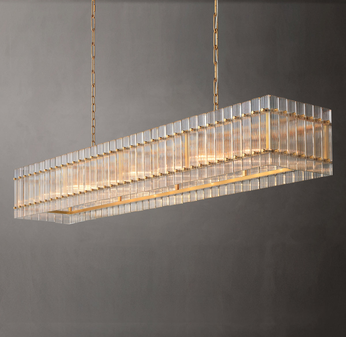 Sculptural San Marco Glass Linear Chandelier