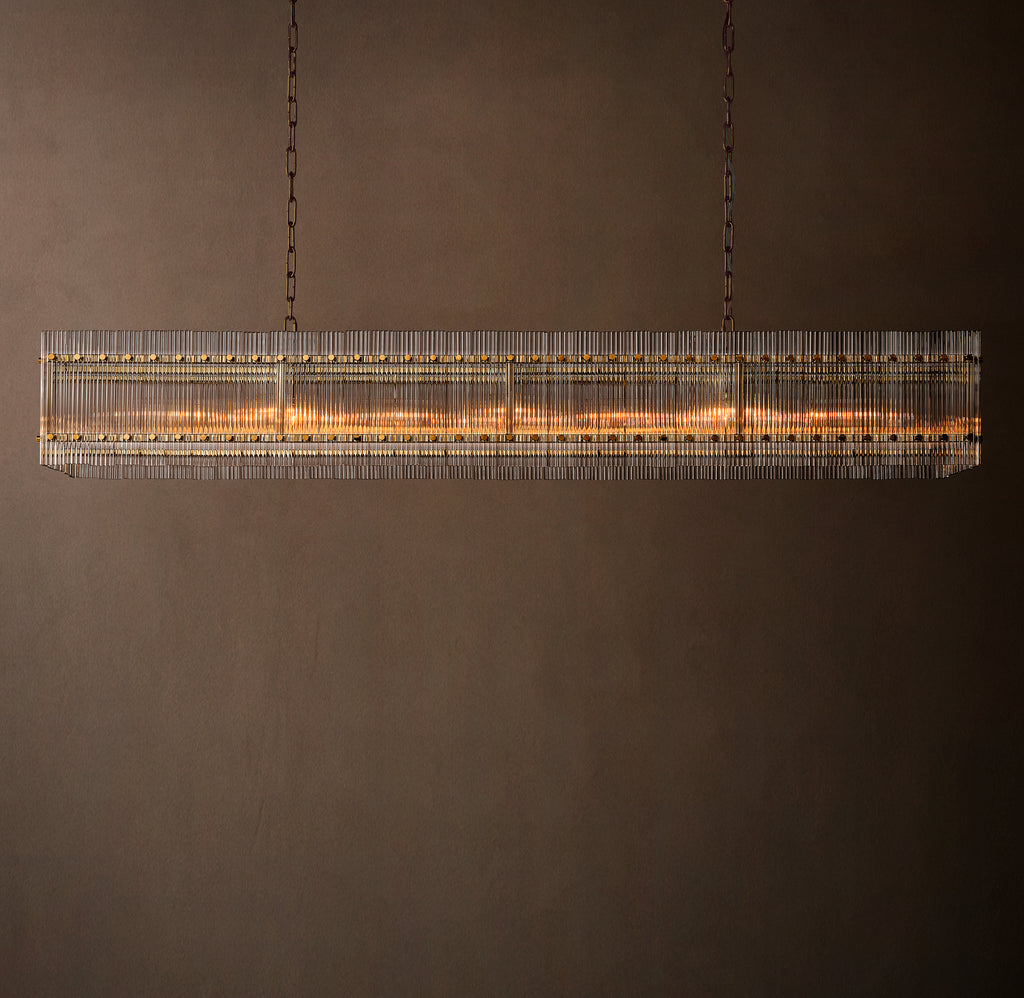 Sculptural San Marco Glass Linear Chandelier