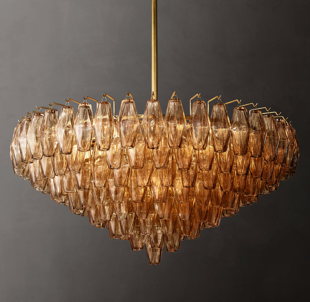 Artisan Chiara Smoke Glass Tiered Round Chandelier