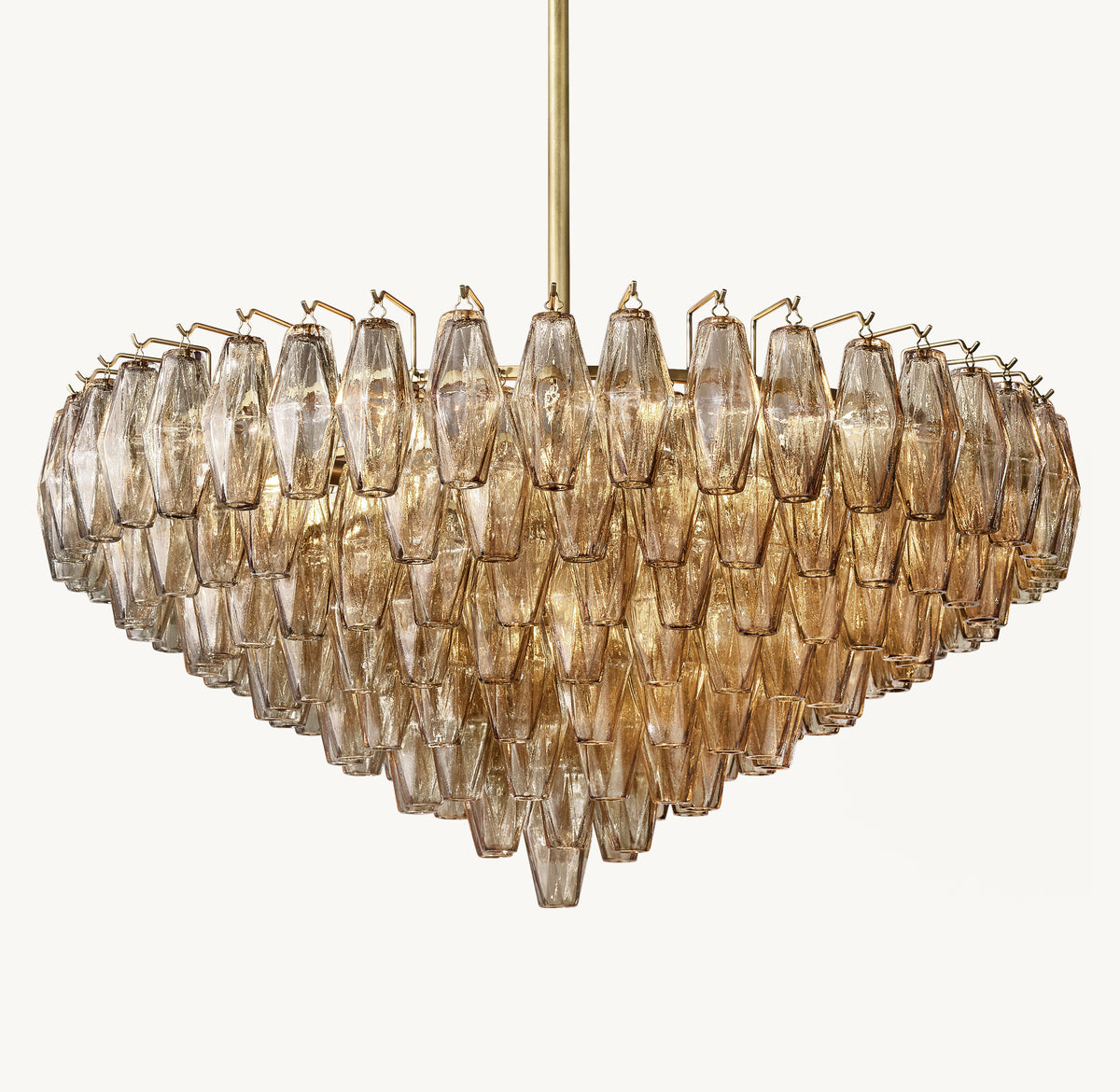 Artisan Chiara Smoke Glass Tiered Round Chandelier, alternate view