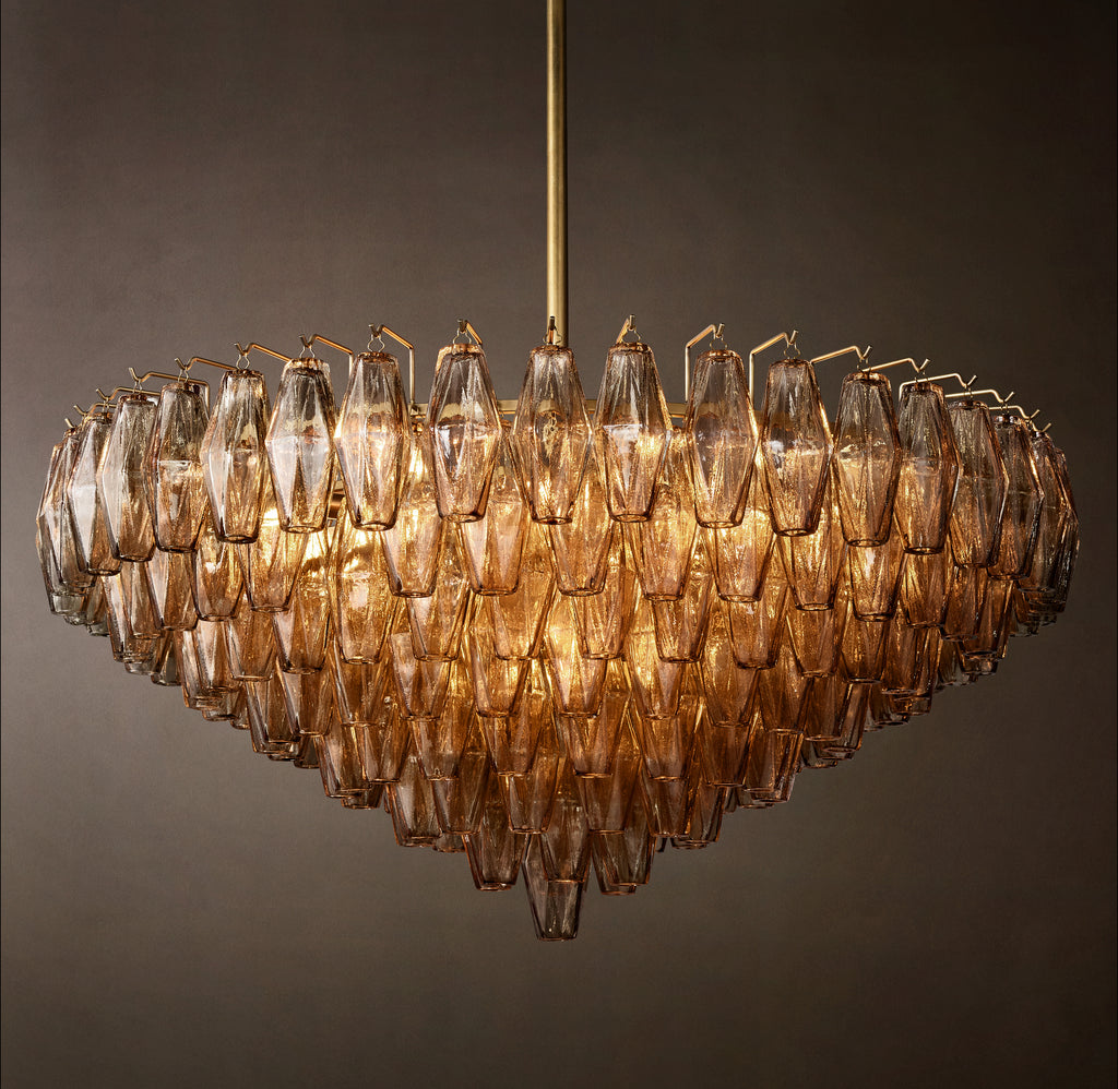 Artisan Chiara Smoke Glass Tiered Round Chandelier – 37"