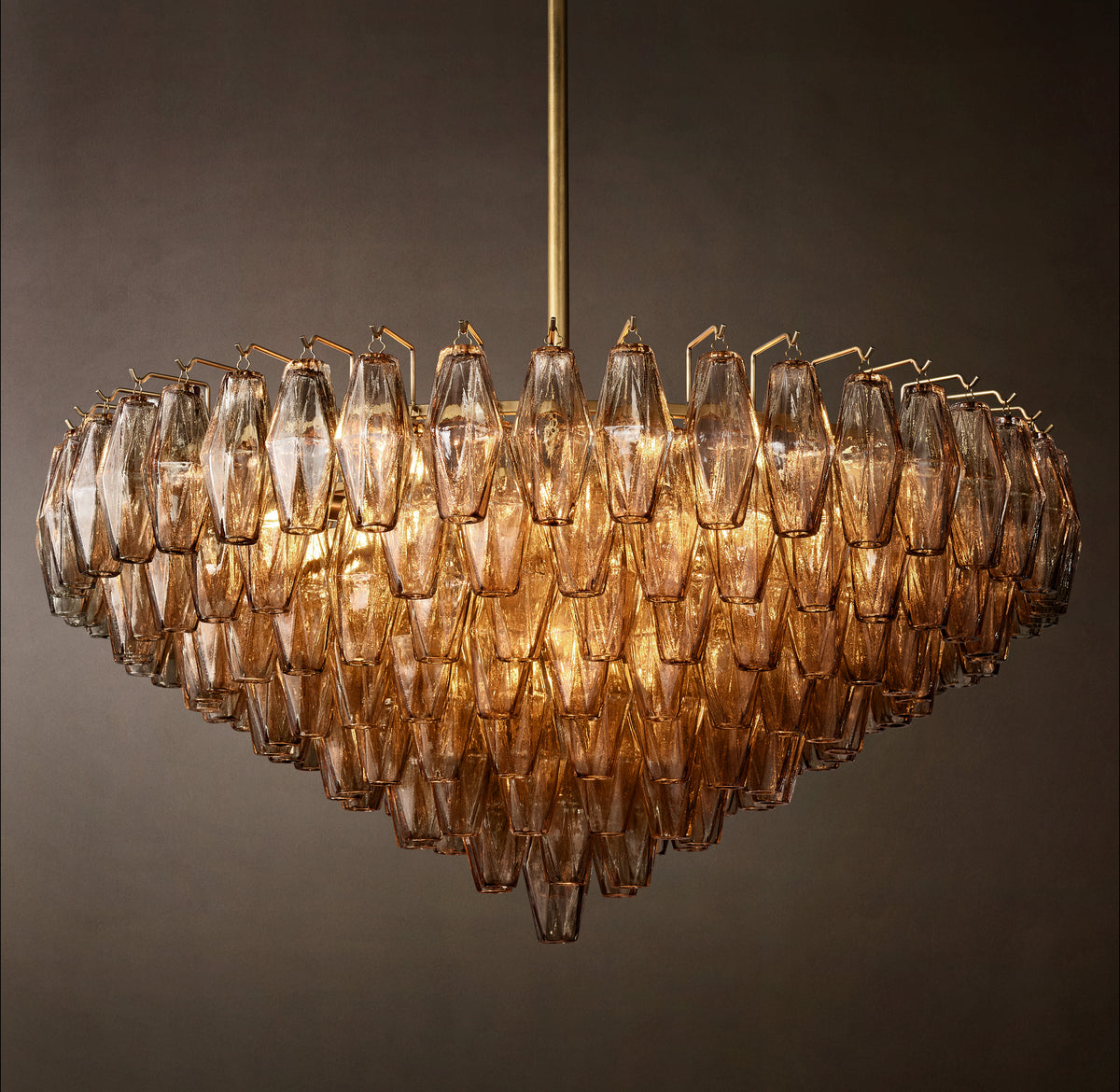 Artisan Chiara Smoke Glass Tiered Round Chandelier – 37"