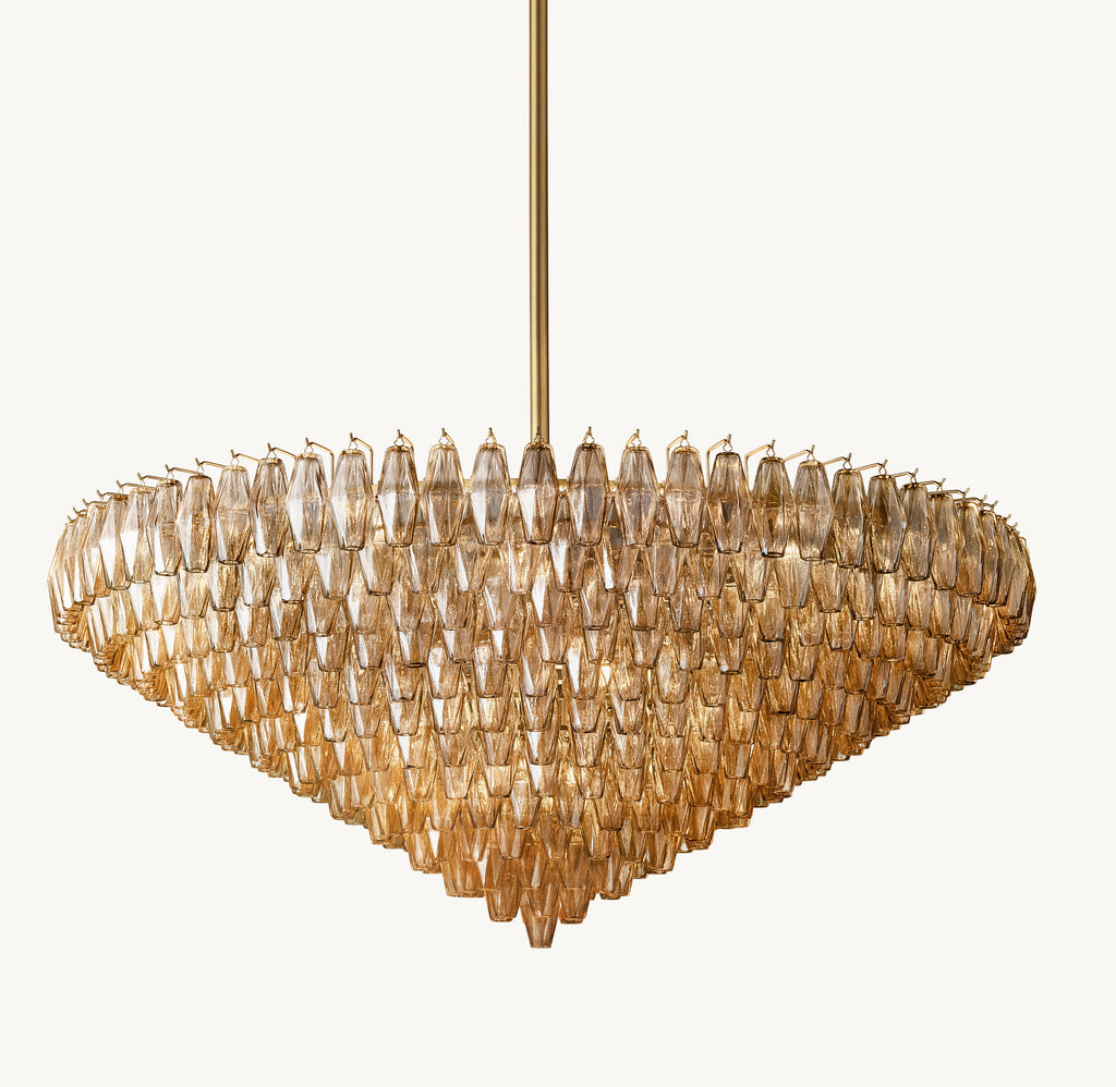 Artisan Chiara Smoke Glass Tiered Round Chandelier, alternate view