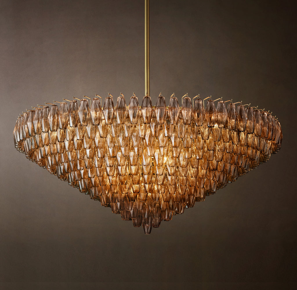 Artisan Chiara Smoke Glass Tiered Round Chandelier – 62"