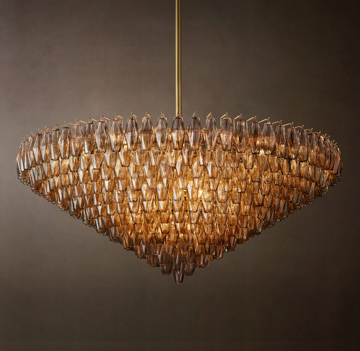 Artisan Chiara Smoke Glass Tiered Round Chandelier – 62"