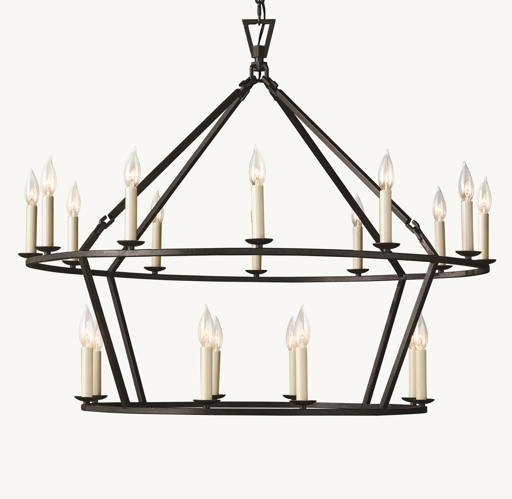 Heritage 19th C. English Openwork Two-Tier Round Chandelier