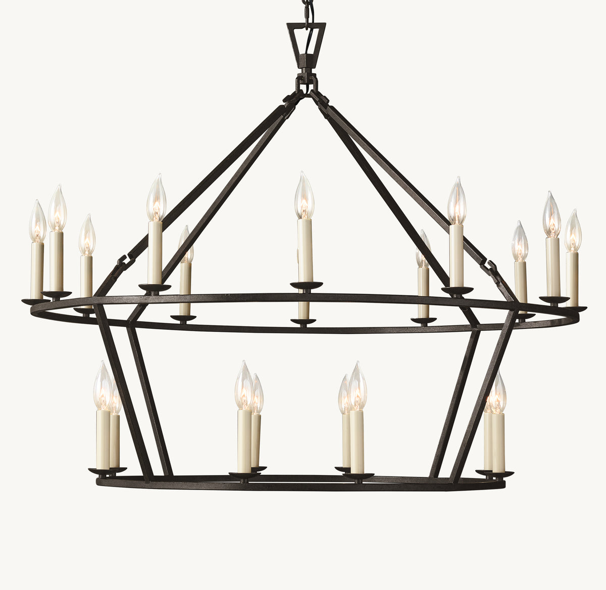 Heritage 19th C. English Openwork Two-Tier Round Chandelier