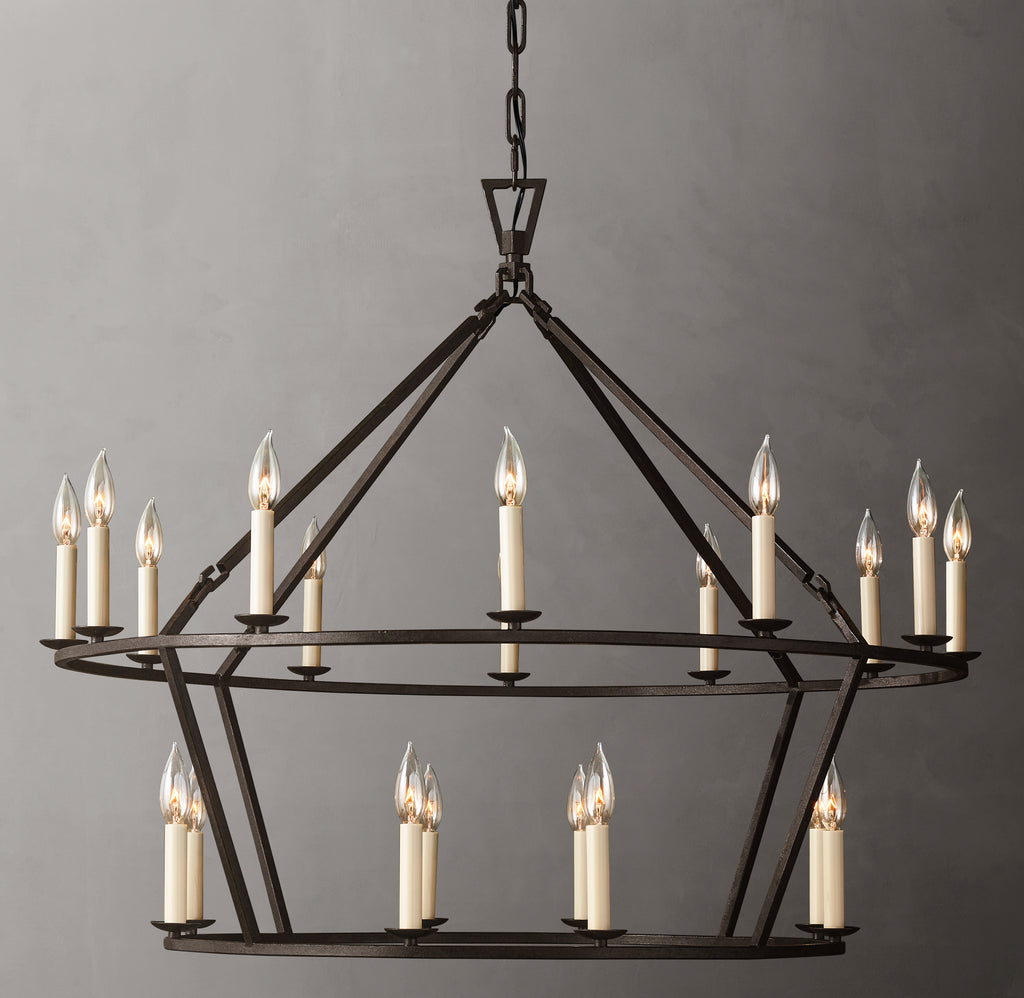 Heritage 19th C. English Openwork Two-Tier Round Chandelier, alternate view