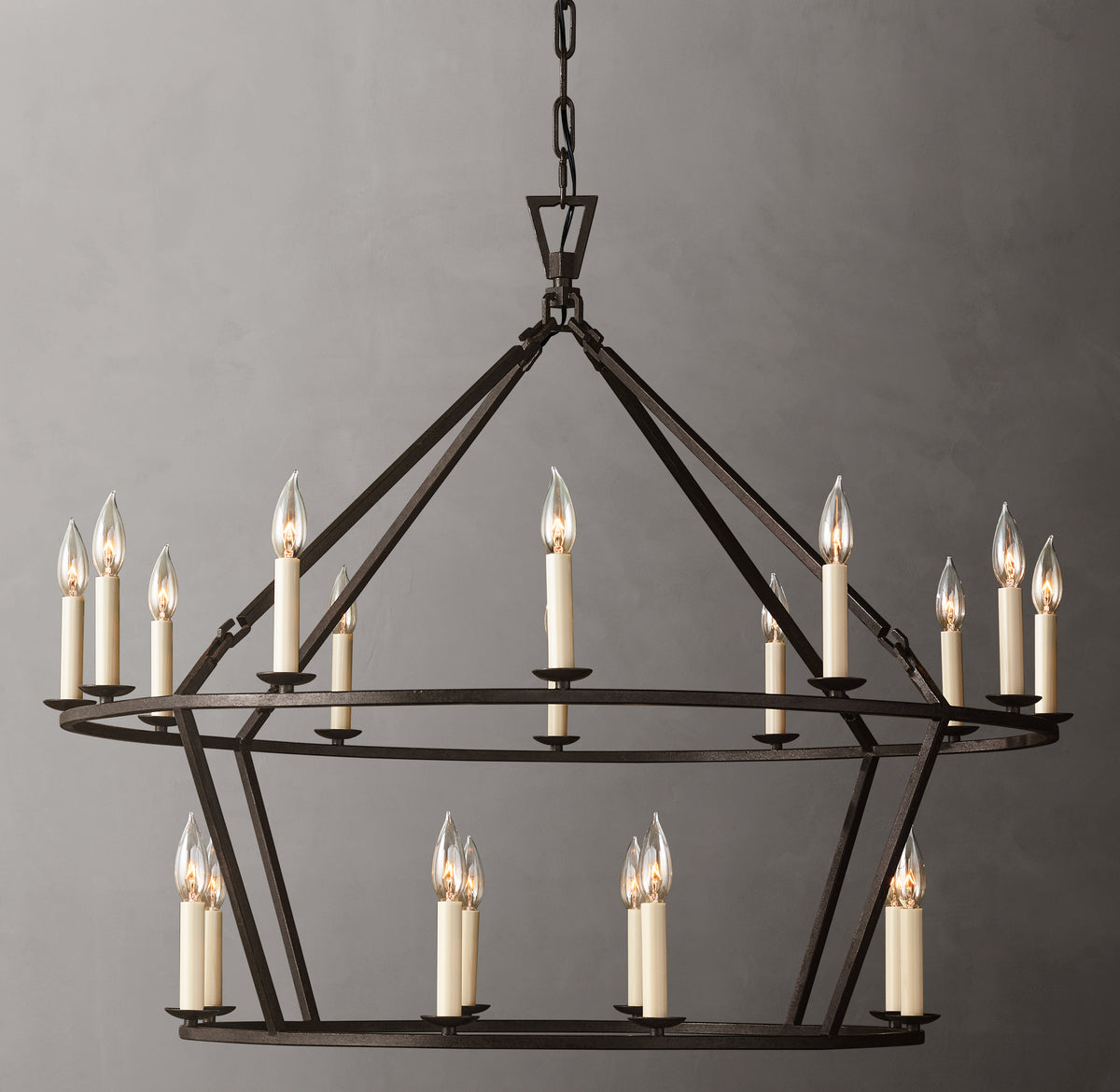 Heritage 19th C. English Openwork Two-Tier Round Chandelier, alternate view