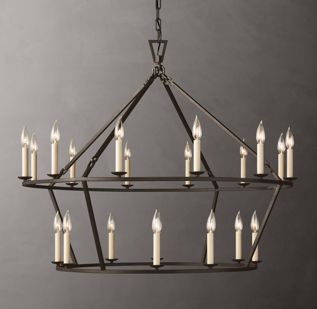 Heritage 19th C. English Openwork Two-Tier Round Chandelier