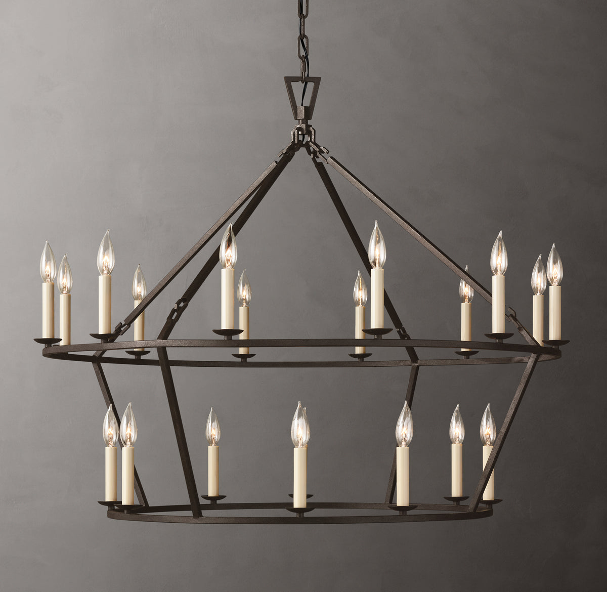 Heritage 19th C. English Openwork Two-Tier Round Chandelier