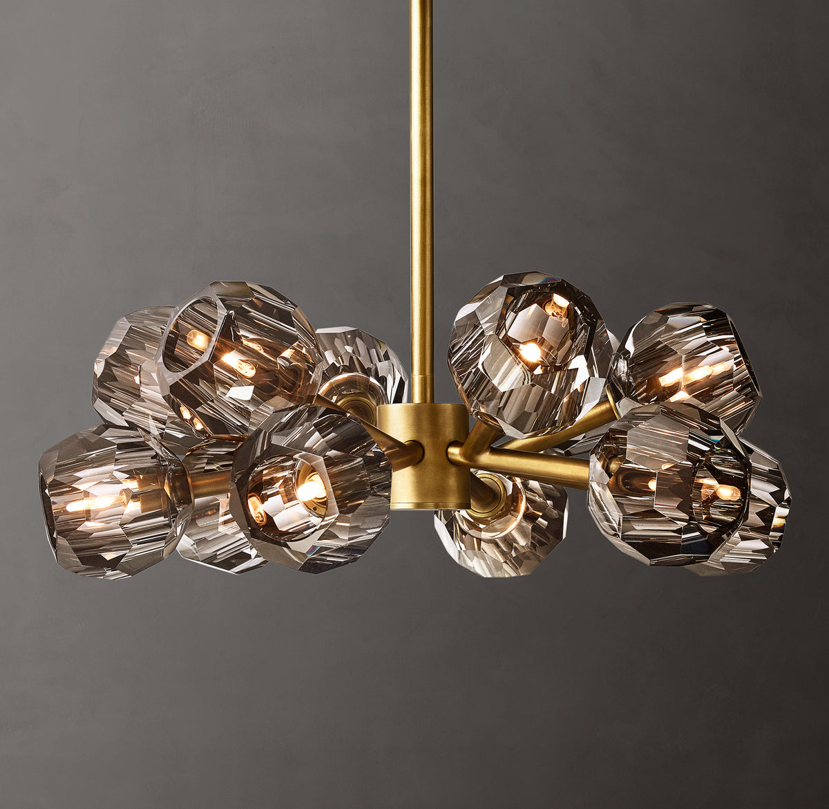 Heritage Boule De Cristal Smoke Glass Round Chandelier
