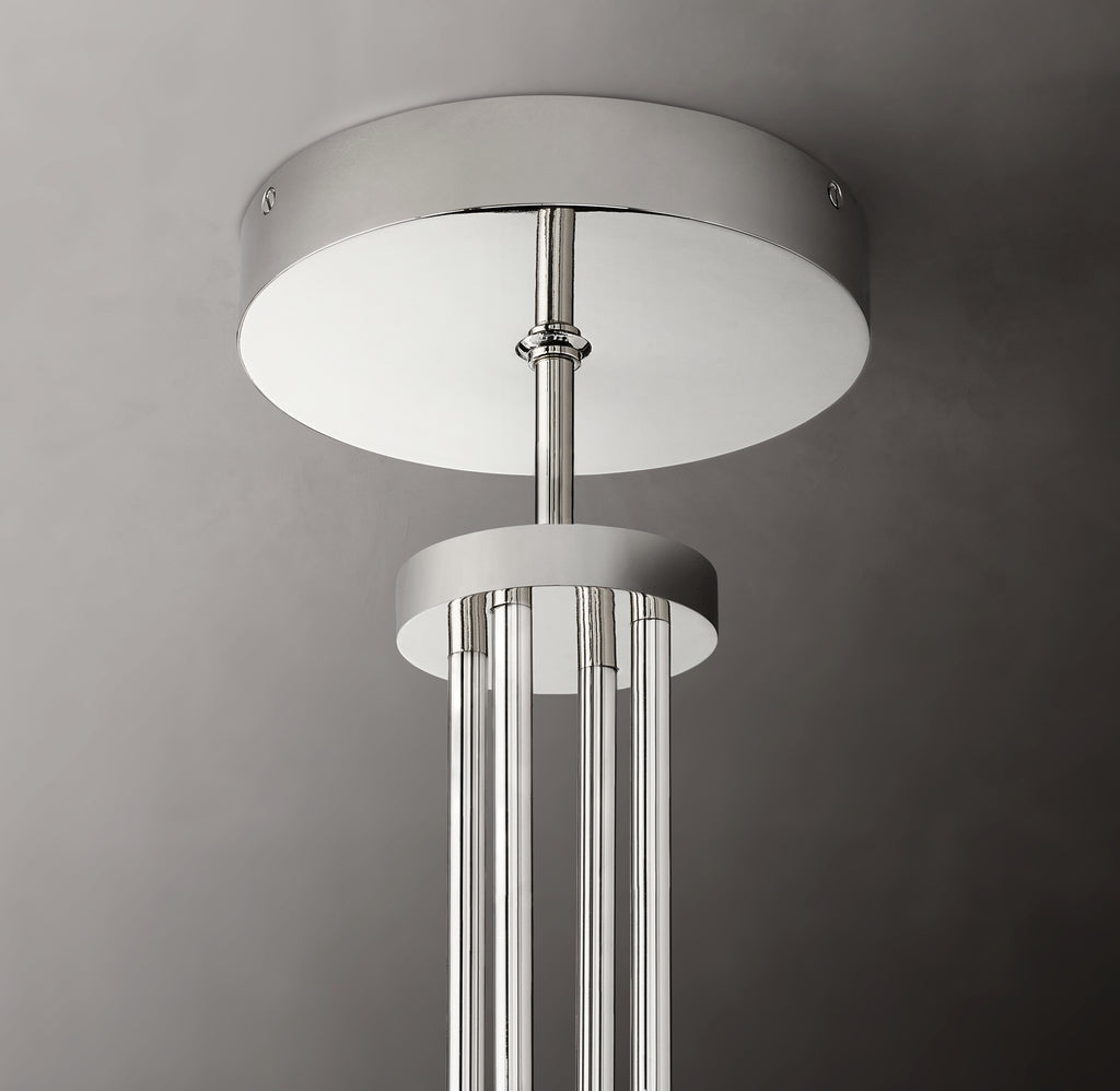 Heritage Cannele Round Chandelier – 36" Polished Nickel