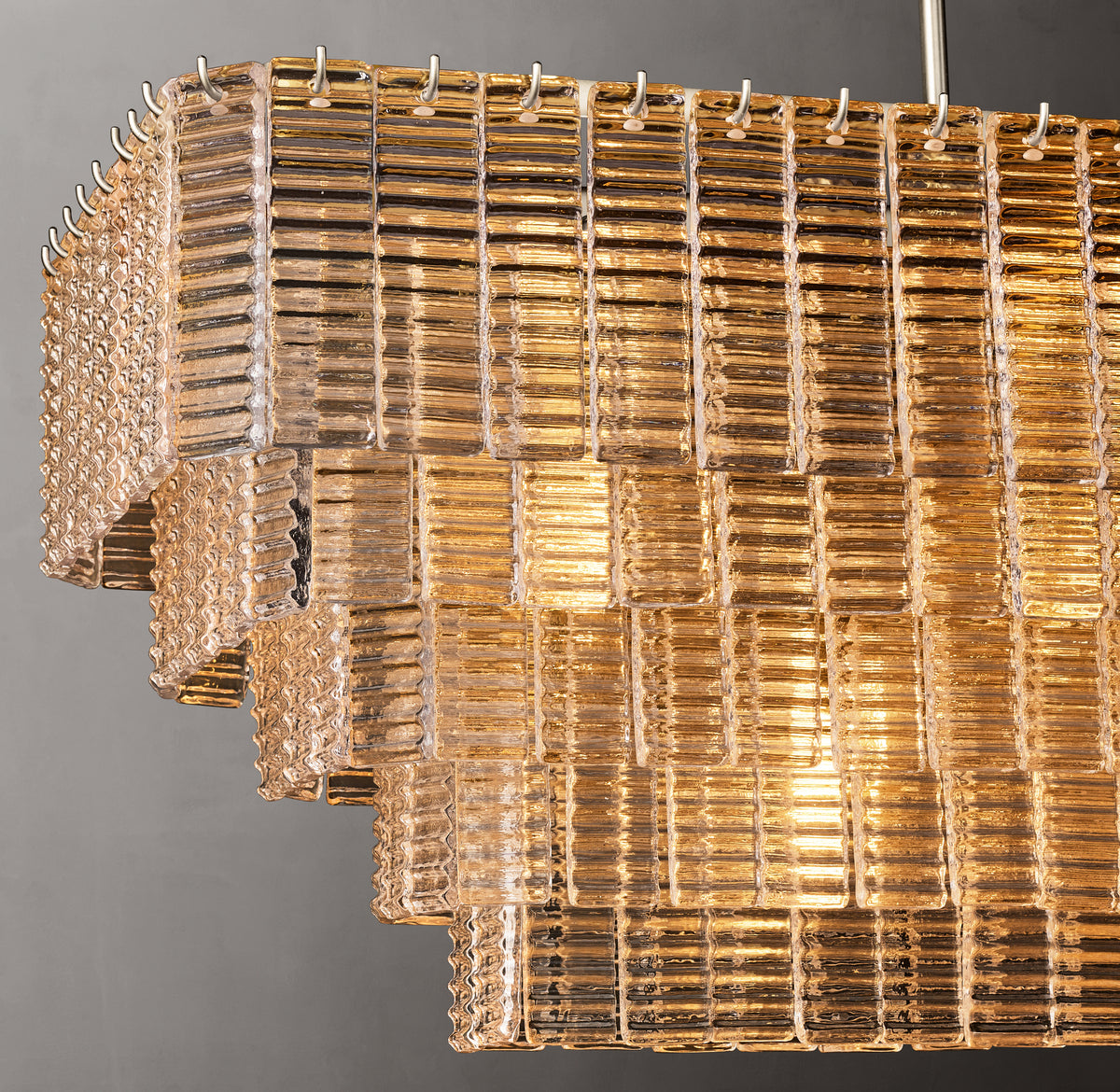 Heritage Sirene Clear Glass Rectangular Chandelier