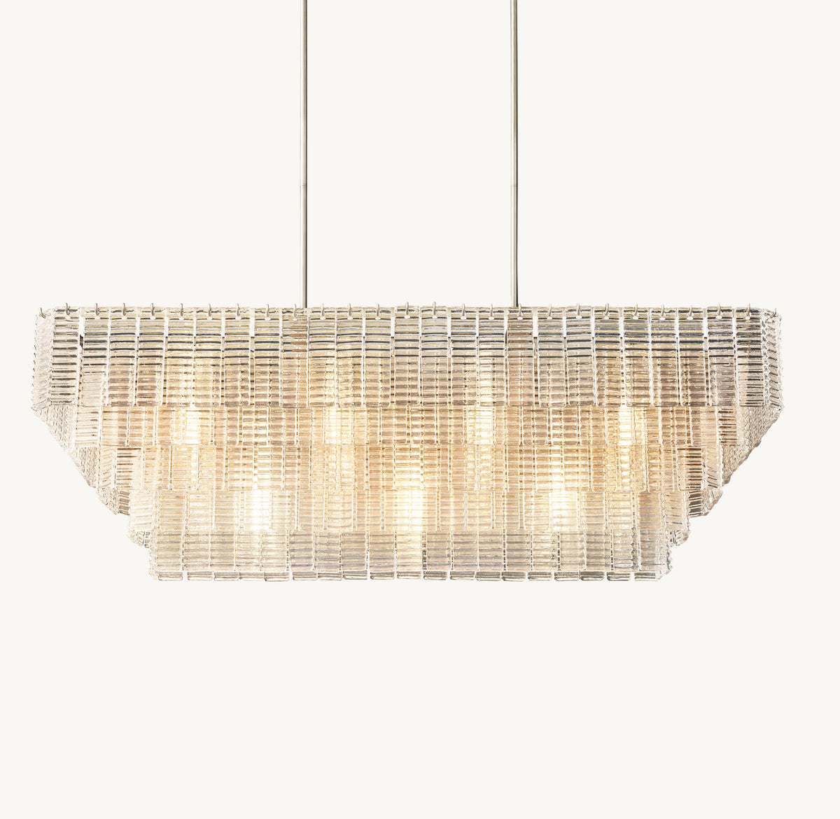 Heritage Sirene Clear Glass Rectangular Chandelier