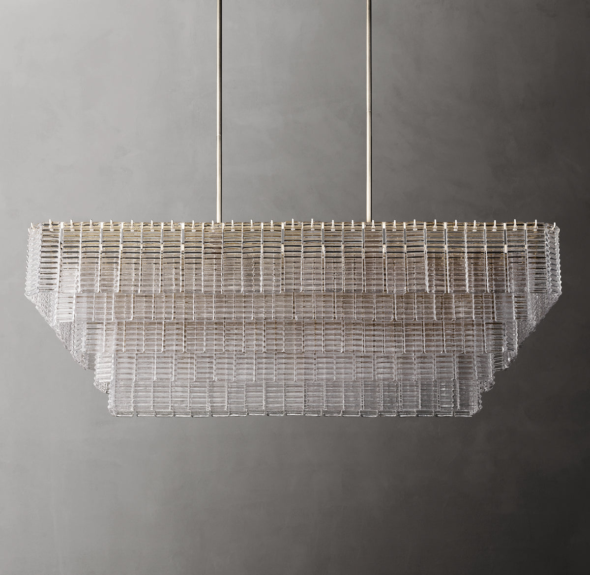 Heritage Sirene Clear Glass Rectangular Chandelier, alternate view