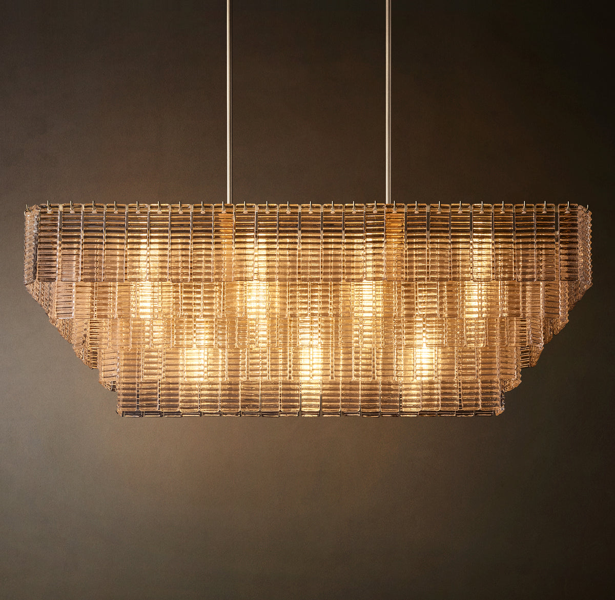 Heritage Sirene Clear Glass Rectangular Chandelier