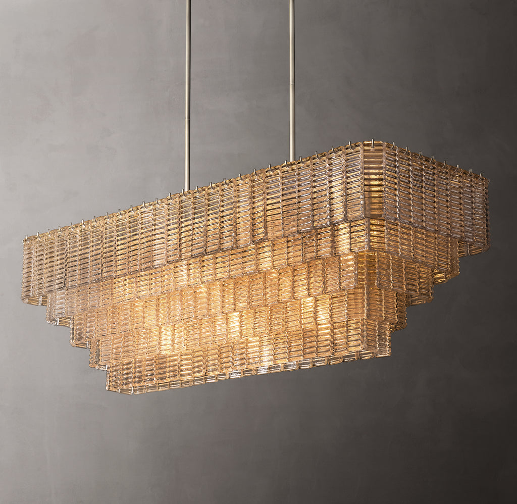 Heritage Sirene Clear Glass Rectangular Chandelier