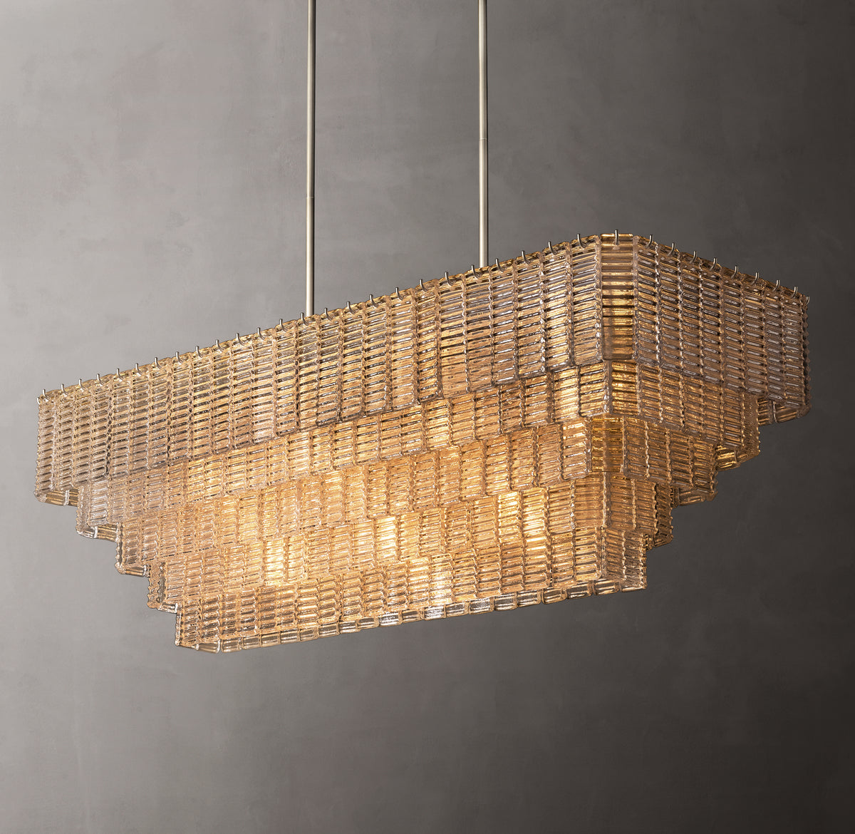 Heritage Sirene Clear Glass Rectangular Chandelier
