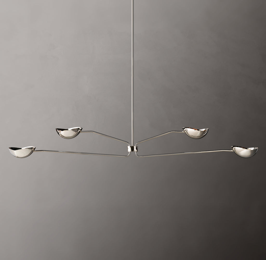 Sculptural Convessi Linear Chandelier, alternate view