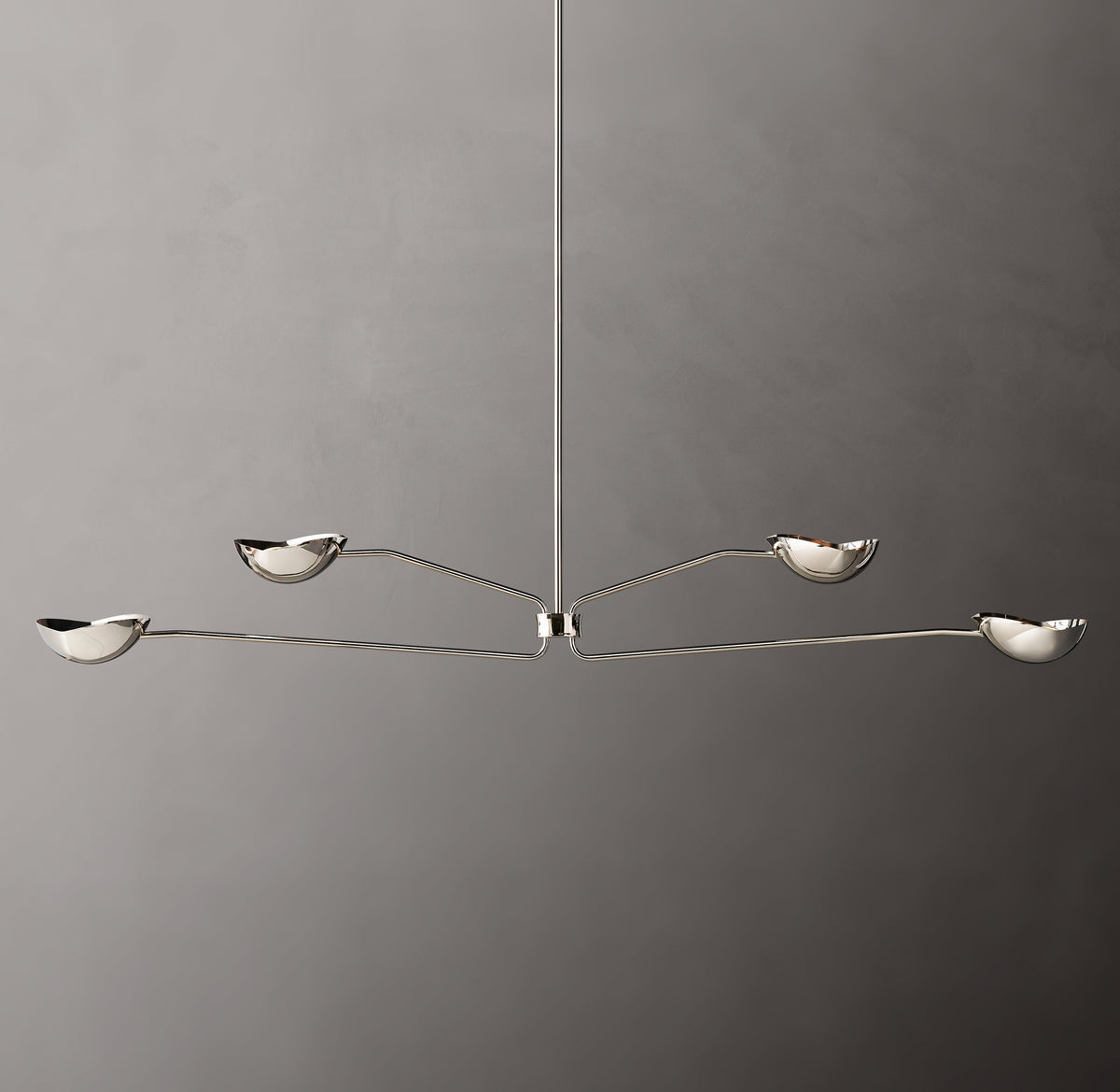 Sculptural Convessi Linear Chandelier, alternate view