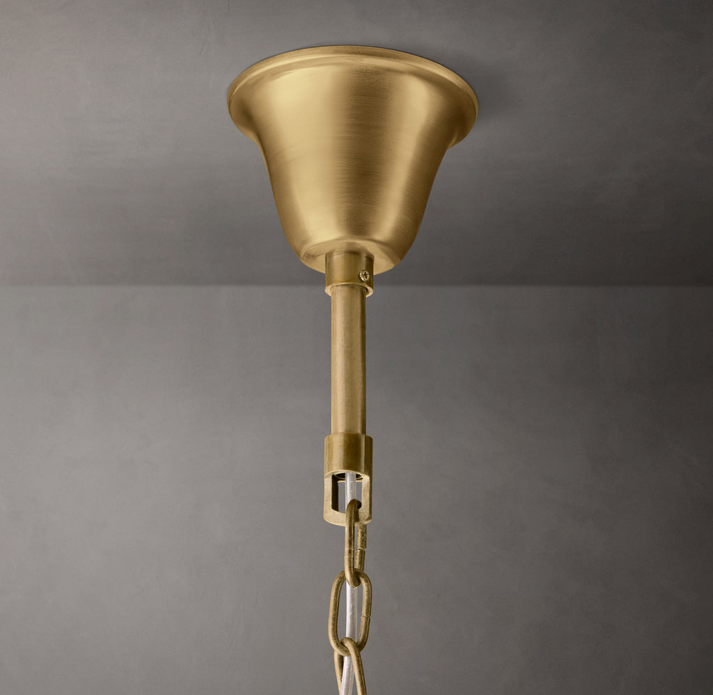 Artisan 1920s Odeon Round Chandelier – 44" Lacquered Burnished Brass