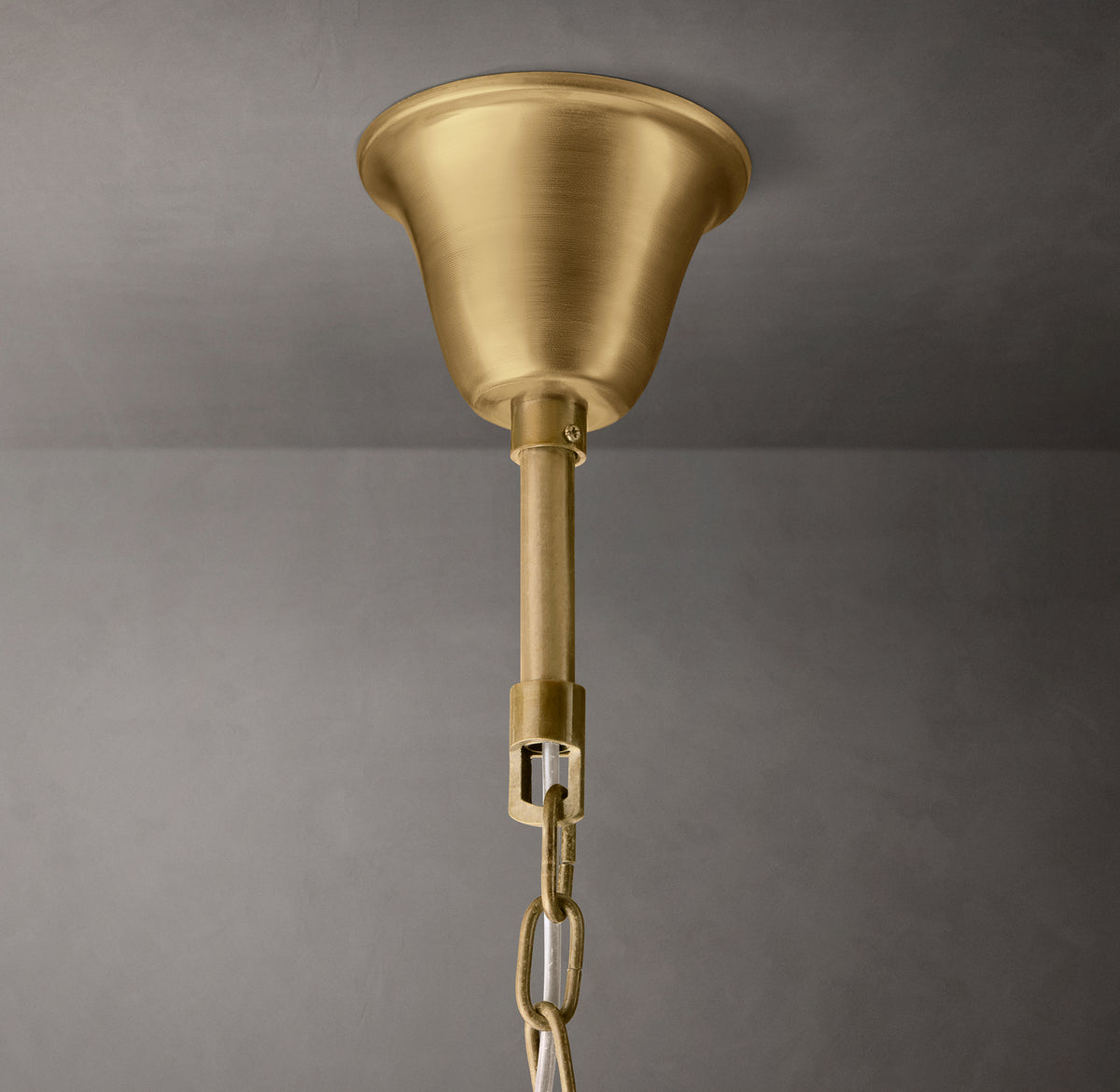 Artisan 1920s Odeon Round Chandelier – 44" Lacquered Burnished Brass