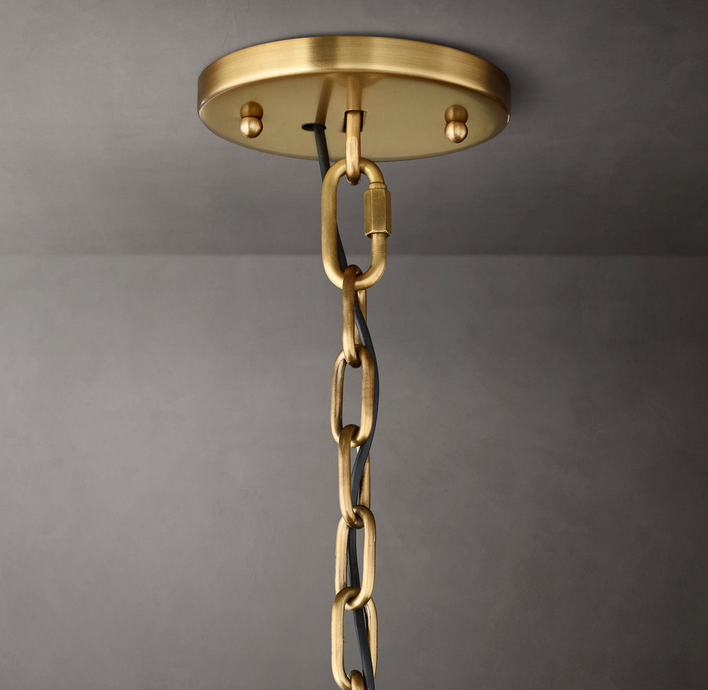 Signature Harlow Crystal Round Chandelier – 60" Lacquered Burnished Brass