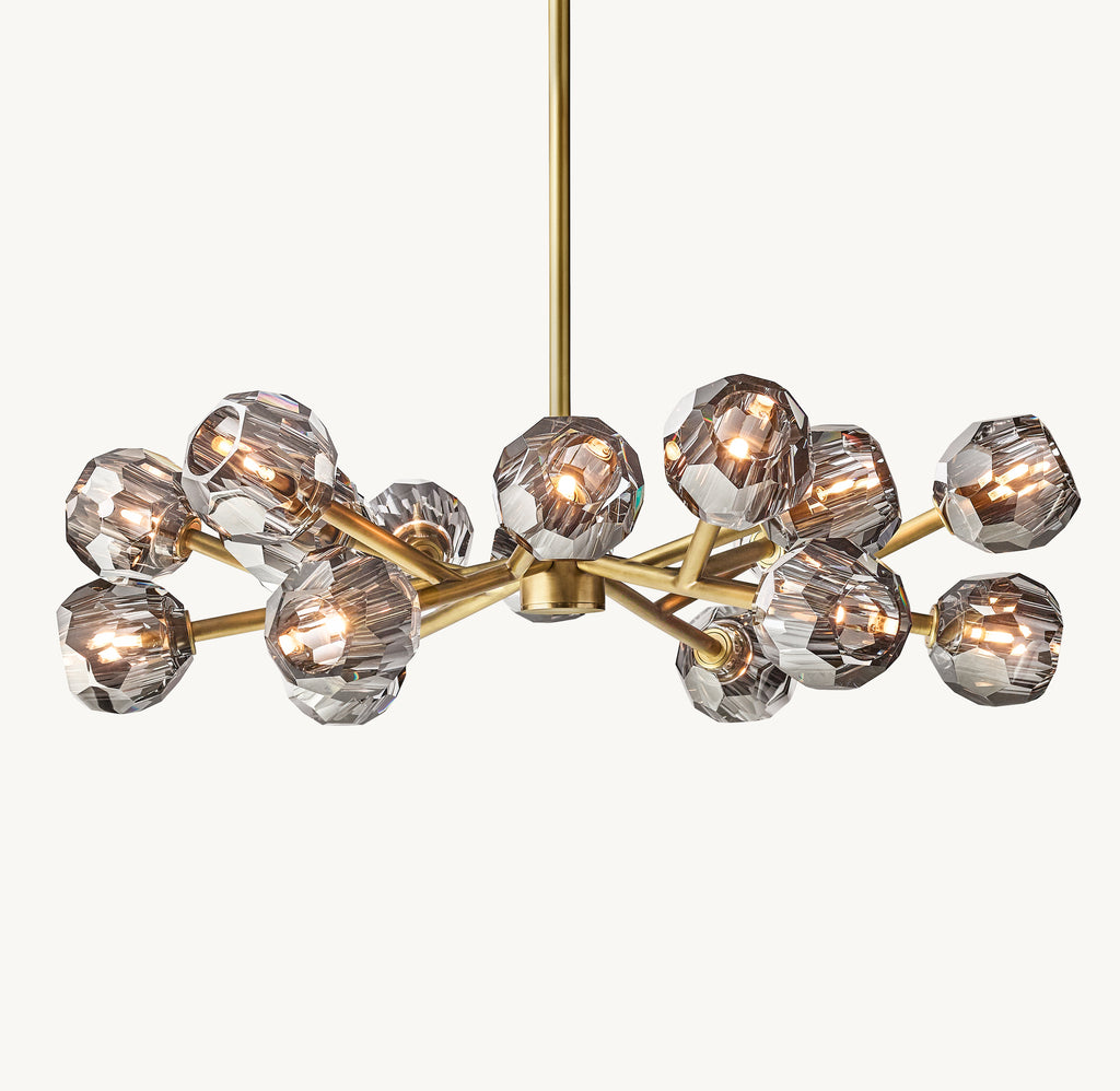 Heritage Boule De Cristal Smoke Glass Round Chandelier, alternate view
