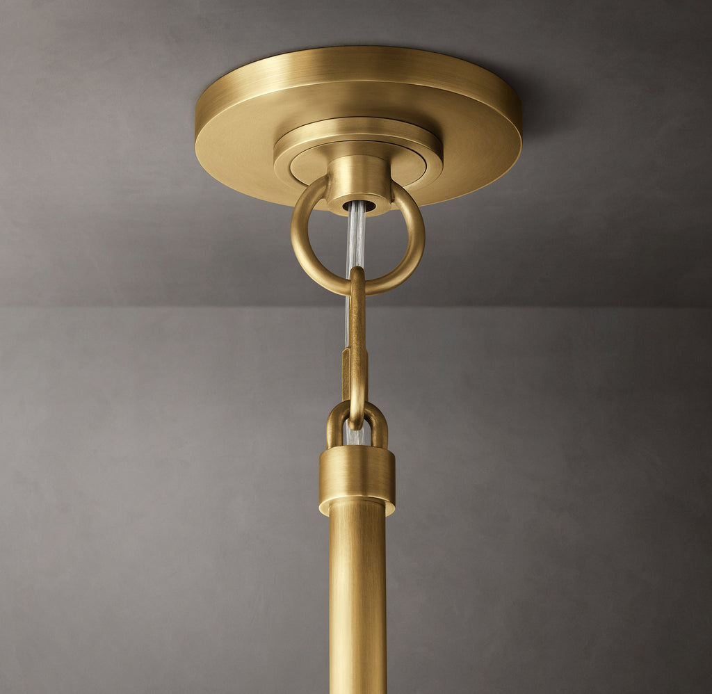 Heritage Boule De Cristal Clear Glass Round Chandelier – 24" Lacquered Burnished Brass