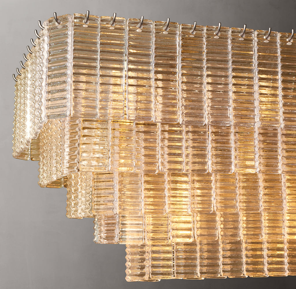 Heritage Sirene Clear Glass Rectangular Chandelier