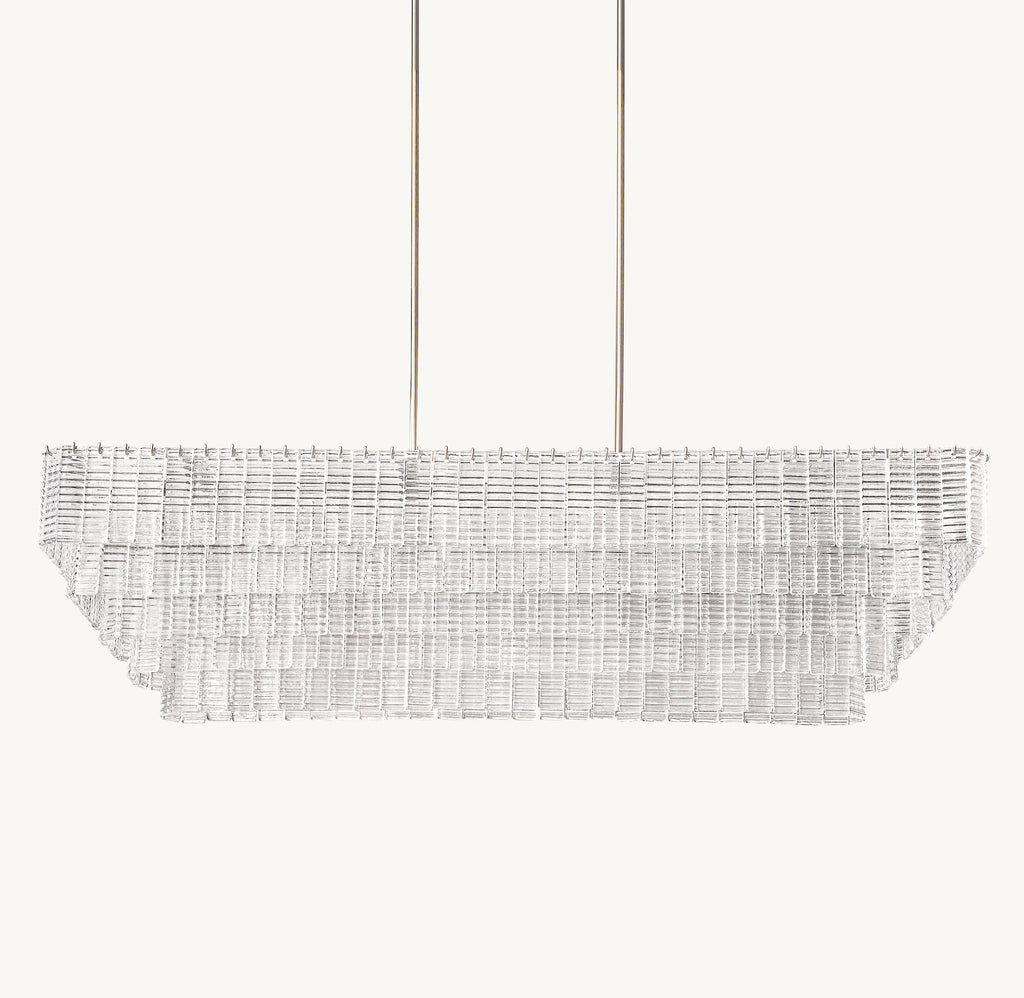 Heritage Sirene Clear Glass Rectangular Chandelier
