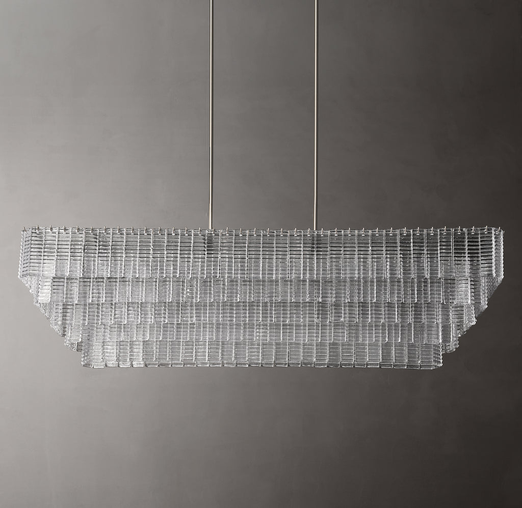 Heritage Sirene Clear Glass Rectangular Chandelier, alternate view